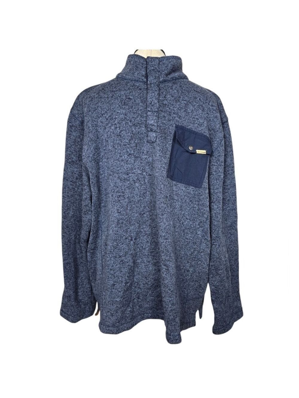 Woolrich Blue Half Snap Button Sweater Men's XL